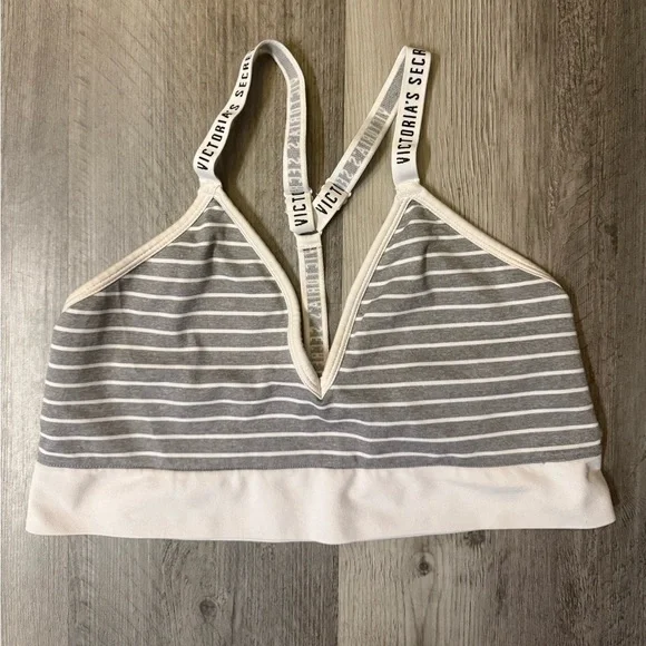 Victoria's Secret Striped Gray and White Bralette - Picture 1 of 3